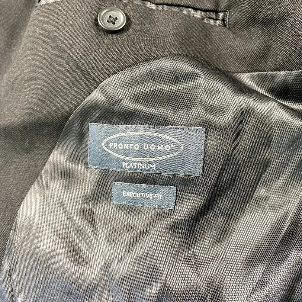 Pronto Uomo Blazer Mens 46 Regular Black Platinum Wool Suit Jacket Sport‎ Coat